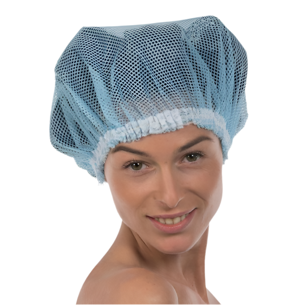 Voilette mise en plis à bordure élastique bleu Mezzo
