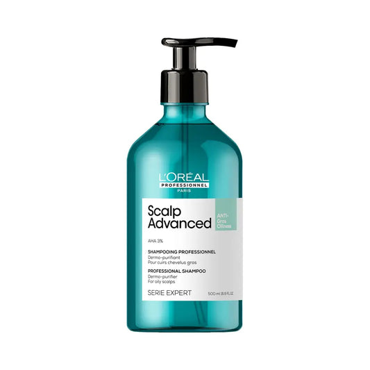 Shampoing dermo-purififant pour cheveux gras Scalp Advanced 500ml - L'oréal